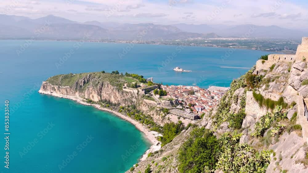 Nafplio city landscape over the sea and panoramic landscape view- Greece Nafplio city landscape over the sea and panoramic landscape view- Greece