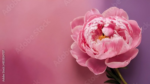 Pink peony flowers as floral art background botanical flatlay