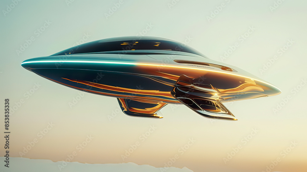 Hyper-realistic image of a UFO (Unidentified Flying Object) with a clipping path detailed view of the spacecraft and futuristic lighting sleek metallic design Hyper-realistic image of a UFO (Unidentified Flying Object) with a clipping path detailed view of the spacecraft and futuristic lighting sleek metallic design