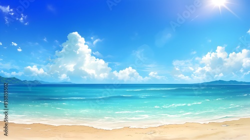 Wallpaper Mural Summer Beach Japanese Anime Style Poster Wallpaper Torontodigital.ca