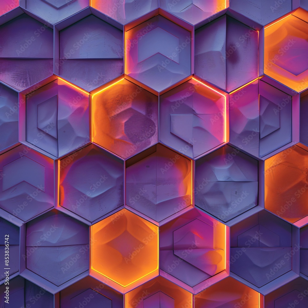 Close-up of wall with numerous hexagons Close-up of wall with numerous hexagons