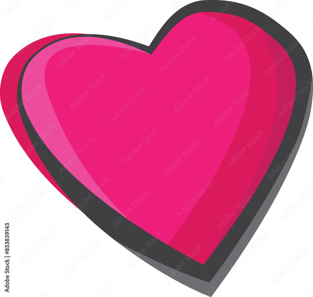 Hand Drawn Pink Heart Illustration Design.