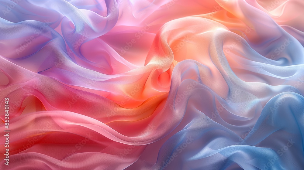 Fototapeta premium abstract background with soft color waves and flowing fabric
