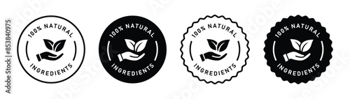 Natural ingredients product label icon, vector illustration