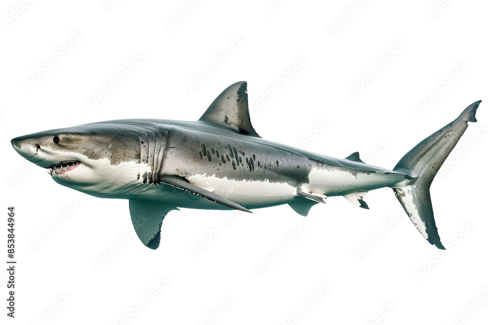 High-resolution image of a great white shark in swimming pose, isolated on a transparent background. ideal for marine and wildlife stock content. High-resolution image of a great white shark in swimming pose, isolated on a transparent background. ideal for marine and wildlife stock content.