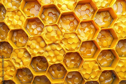 Close-up honeycomb with multiple chambers photo