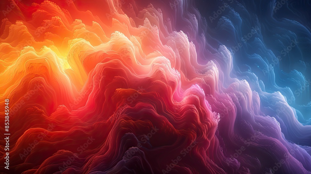 Fototapeta premium abstract background Colorful gradient waves with glossy texture
