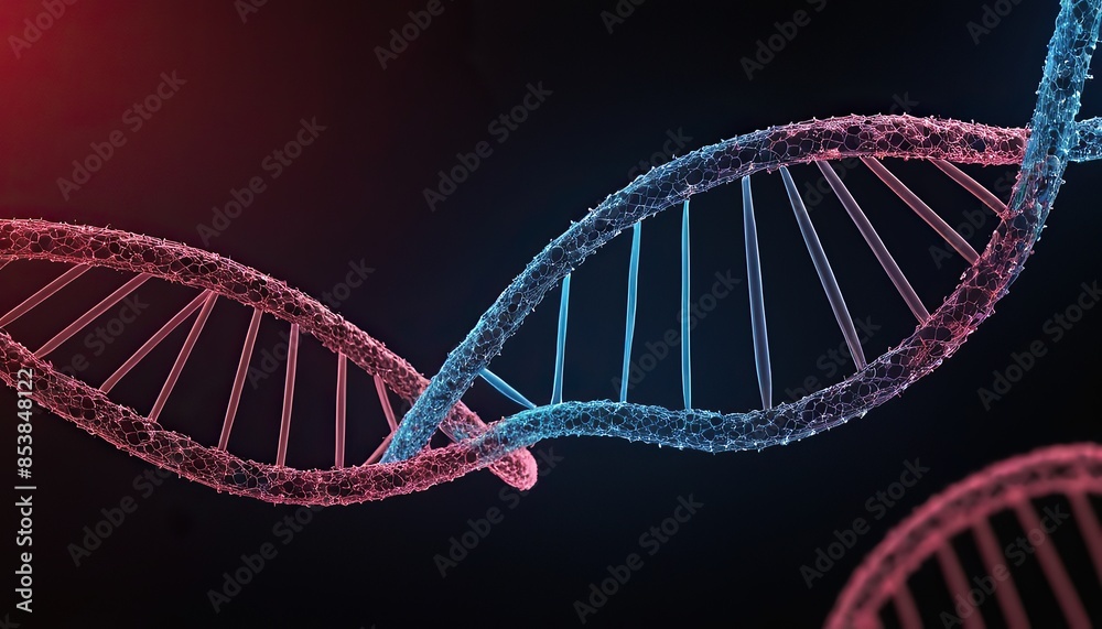 A close up of a double stranded strand of dna against background A close up of a double stranded strand of dna against background