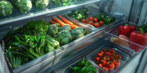 Wallpaper Mural Fresh vegetables stored in a refrigerator Torontodigital.ca