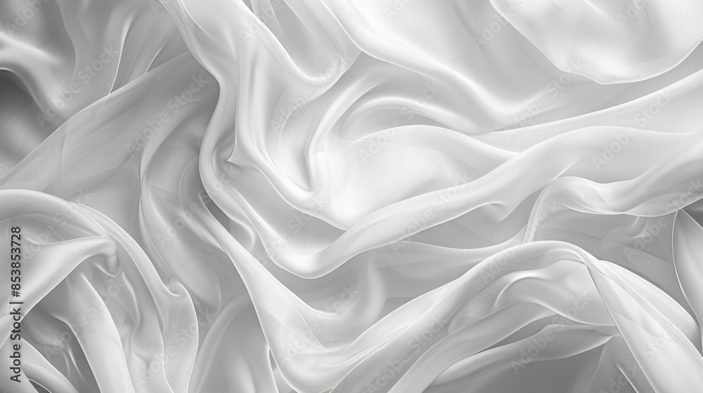 Obraz premium A close-up shot of pure white fabric in grayscale