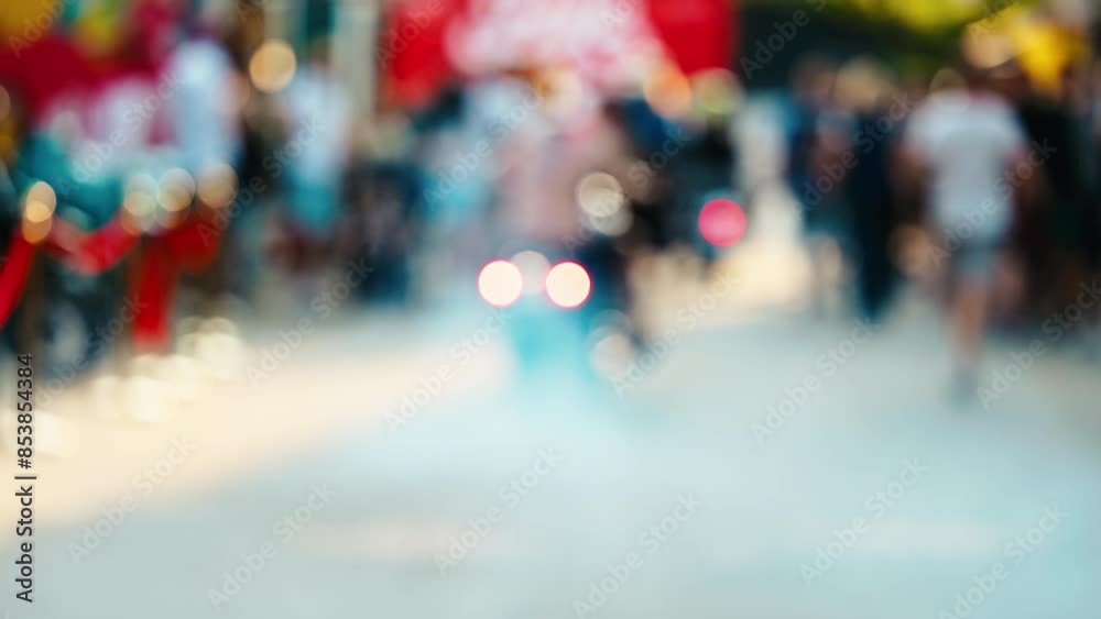 A slow motion urban street scene, capturing the energy and dynamism of city life with traffic and pedestrians A slow motion urban street scene, capturing the energy and dynamism of city life with traffic and pedestrians