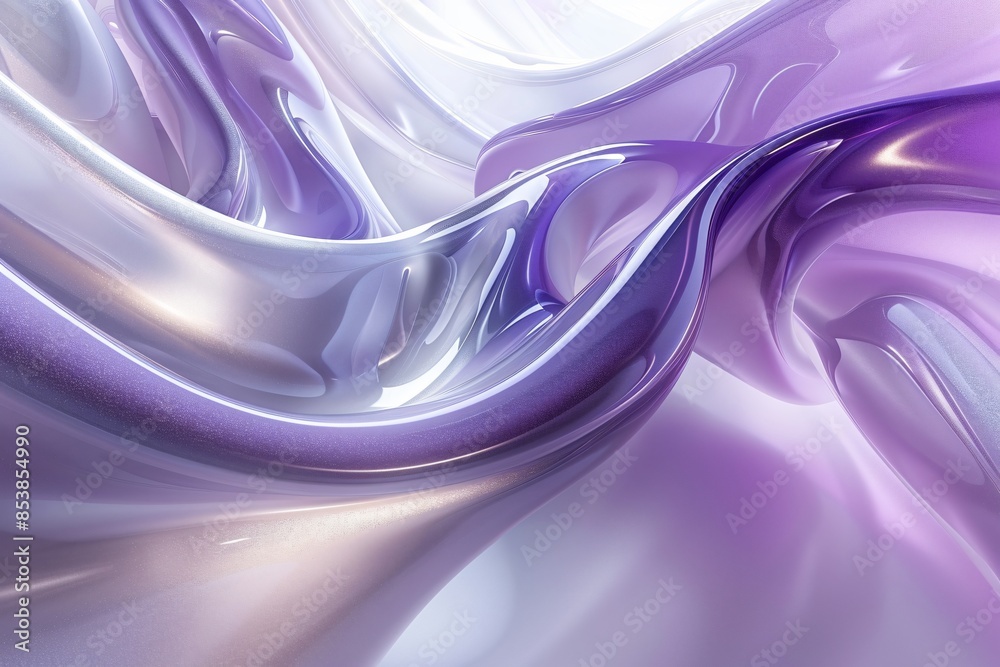Fototapeta premium Abstract purple and white painting with curved design