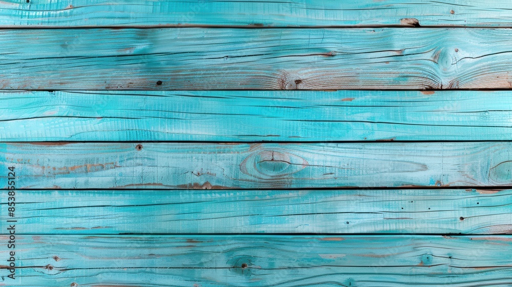 Obraz premium Rustic turquoise wooden planks forming a vertical texture ideal for backgrounds, wallpapers, and design elements in a variety of creative projects.