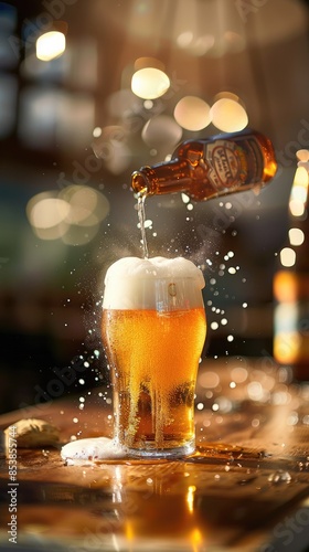"Self-Filling Beer Glass: Product Photo Showcase"