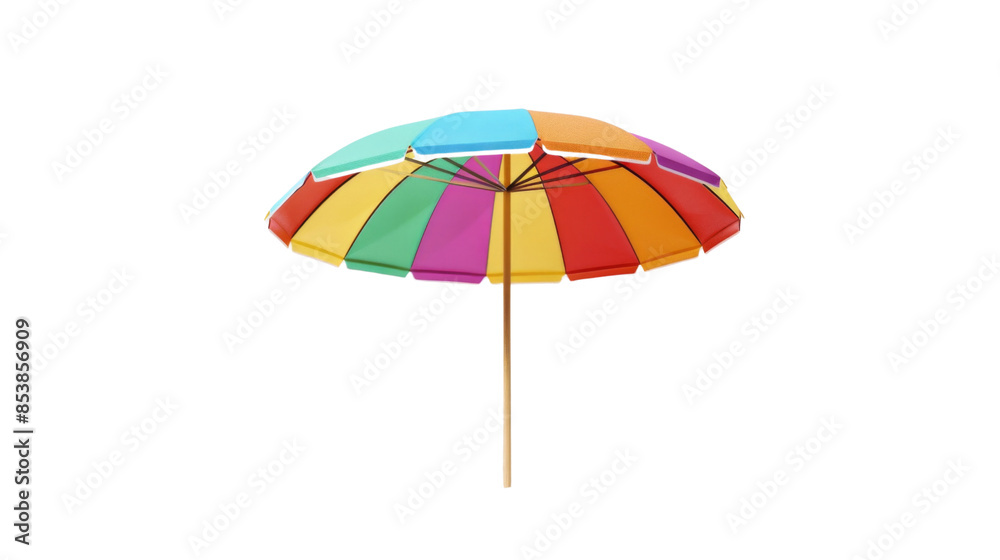Beach umbrella, summer concept on white background Beach umbrella, summer concept on white background