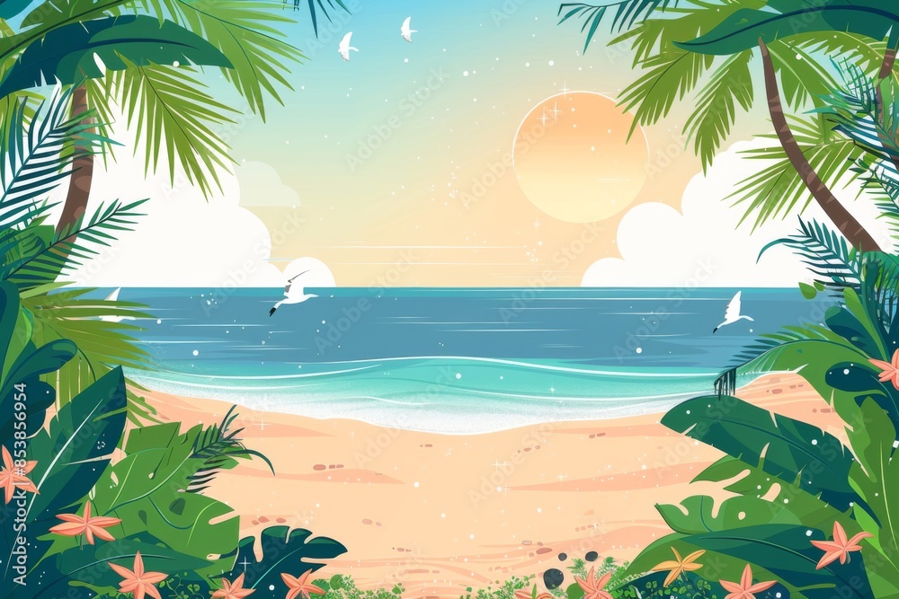 Obraz premium Summer Background illustration created with Generative AI