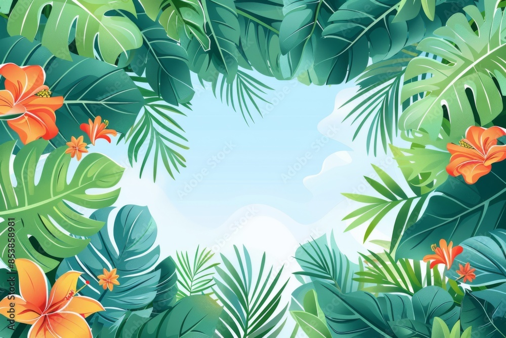 Naklejka premium Summer Background illustration created with Generative AI