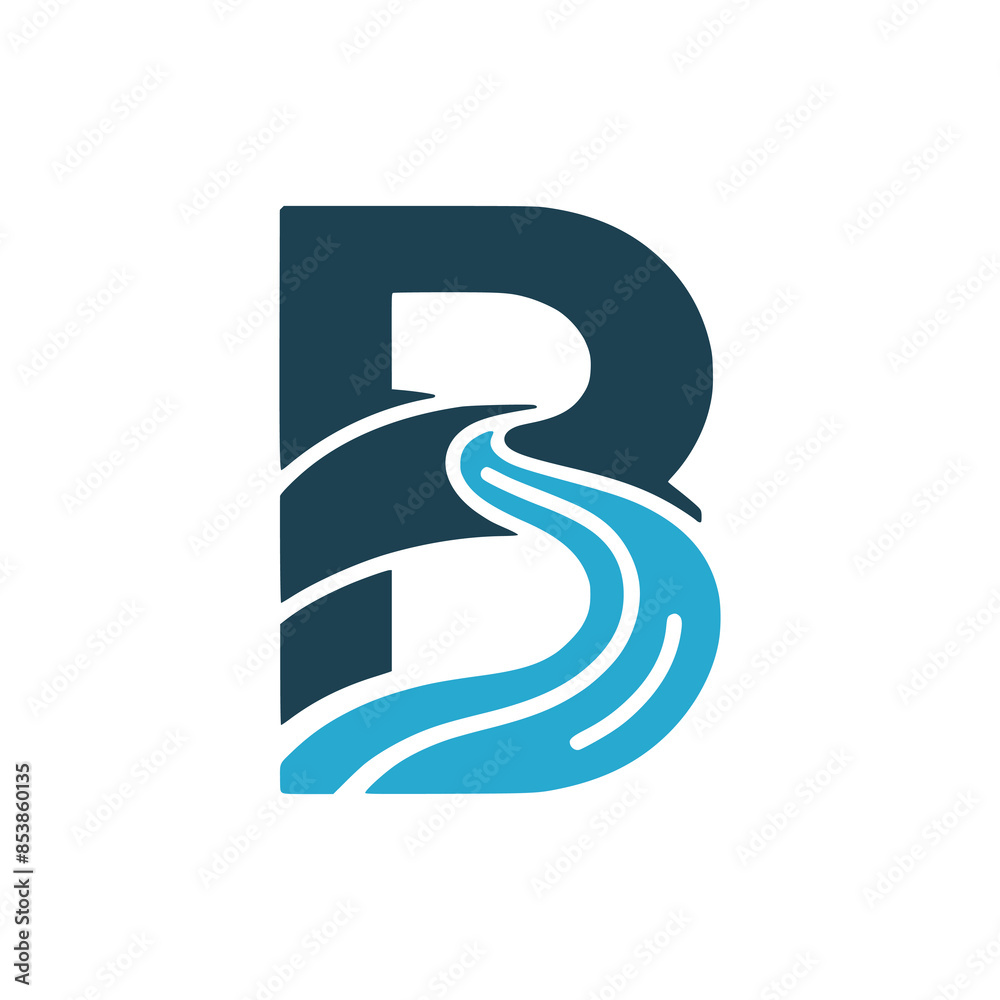 letter B river nature professional business logo vector illustration template design letter B river nature professional business logo vector illustration template design