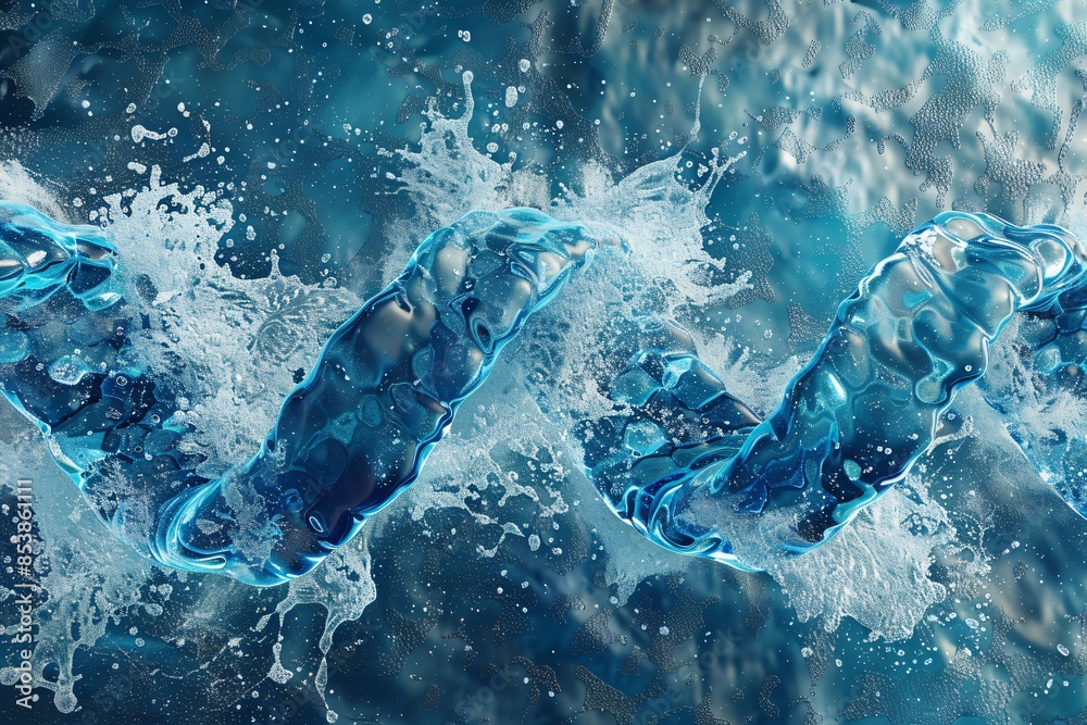 Fototapeta premium Close up of blue liquid in water