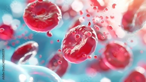 Animation of red vital fluid cell formation with a visual representation of anemia's disruption