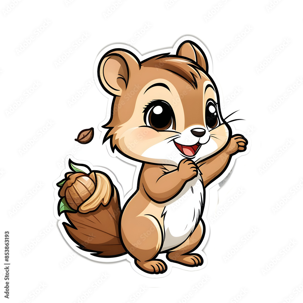 Excited Baby Chipmunk with Pinecone Excited Baby Chipmunk with Pinecone