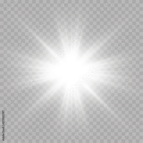 Vector transparent sunlight special lens flare light effect. PNG. Vector illustration.