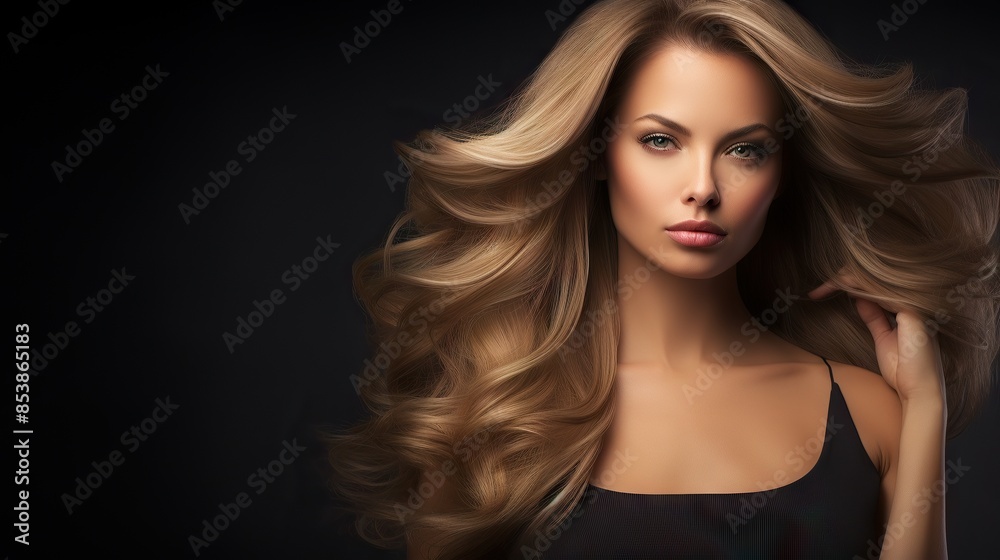 Fototapeta premium Young Blonde Woman with Blue Eyes