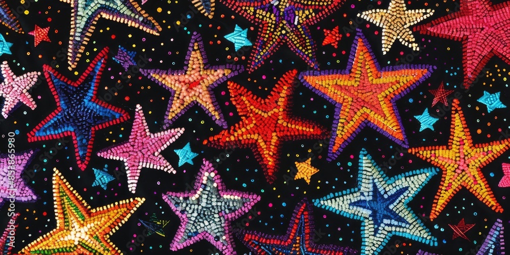 Bold Abstract Art with Colorful Stars Bold Abstract Art with Colorful Stars