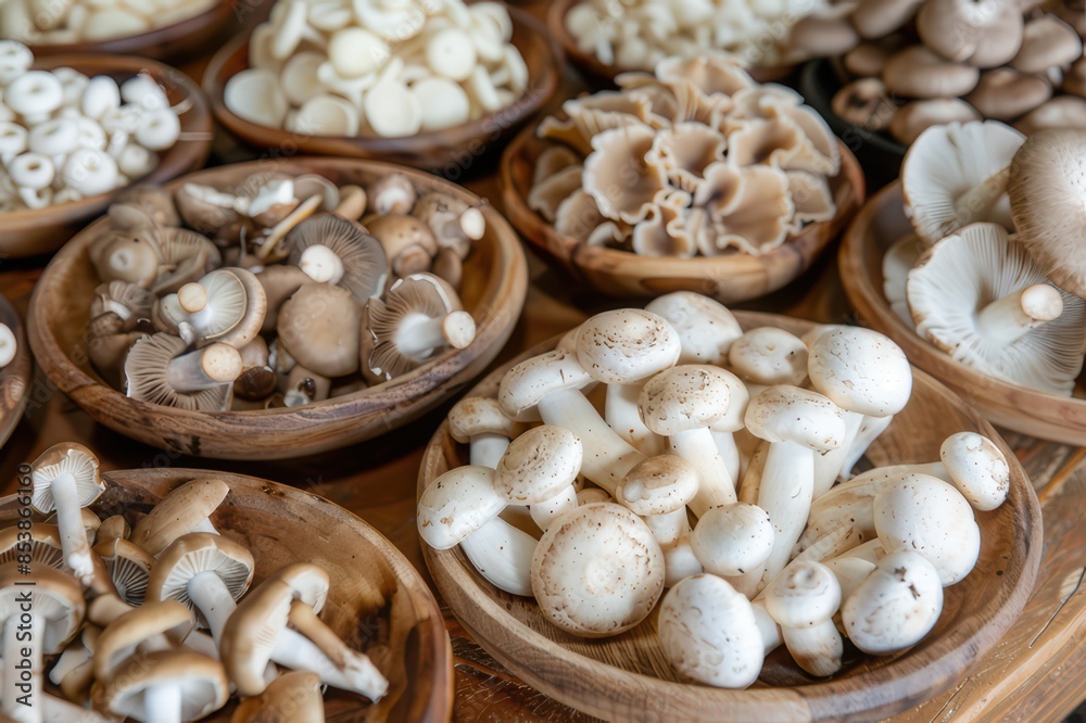 Display of Fresh Mushrooms Display of Fresh Mushrooms