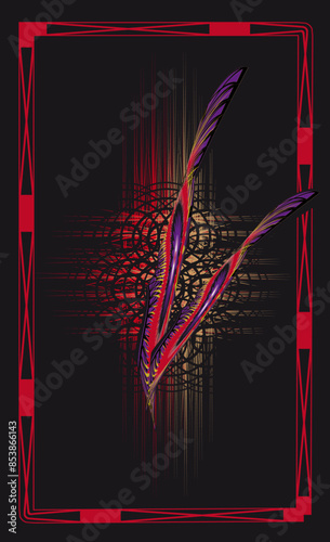 Tarot cards - back design. Time, mystical clock. Reverse side
