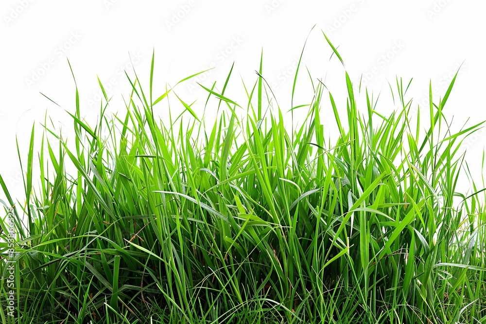 Green grass, white background, white sky Green grass, white background, white sky