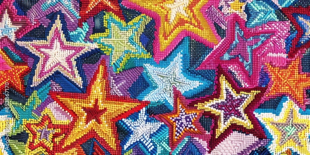 Fototapeta premium Dynamic and Bright Abstract Starry Composition