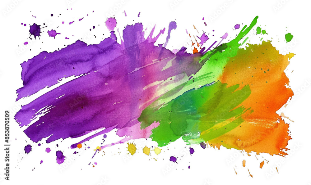 Obraz premium Vibrant Abstract Watercolor Splash – MultiColored Artistic Background for Creative Design, Print, Card, Poster