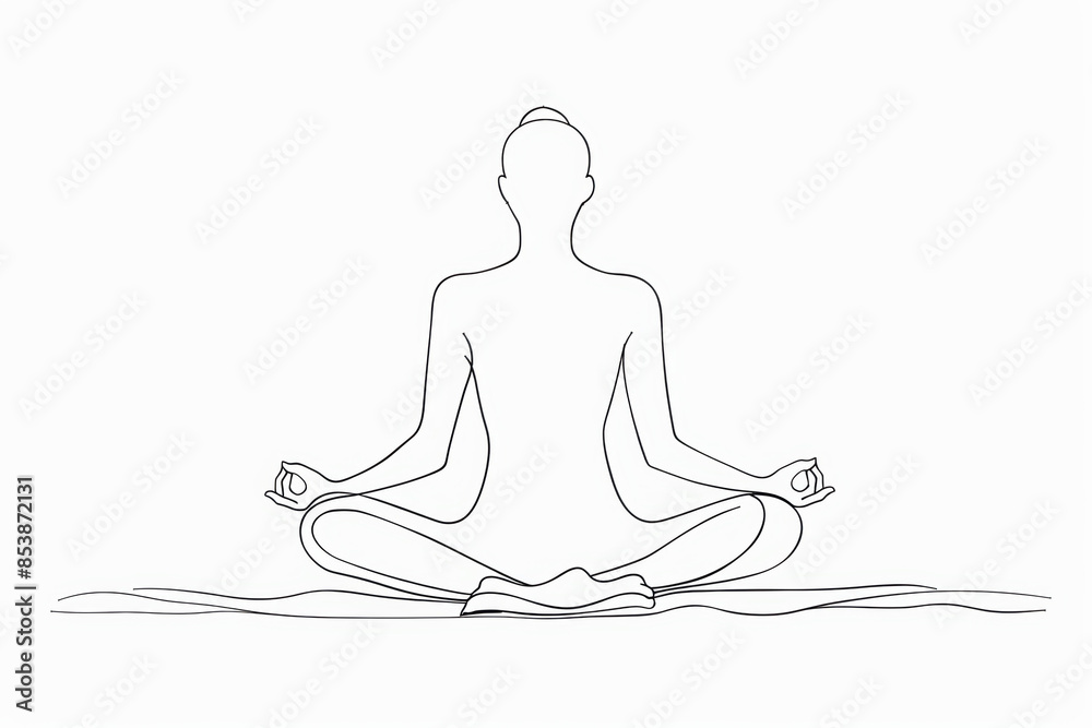 A person is sitting cross legged on the floor with their hands on their knees A person is sitting cross legged on the floor with their hands on their knees