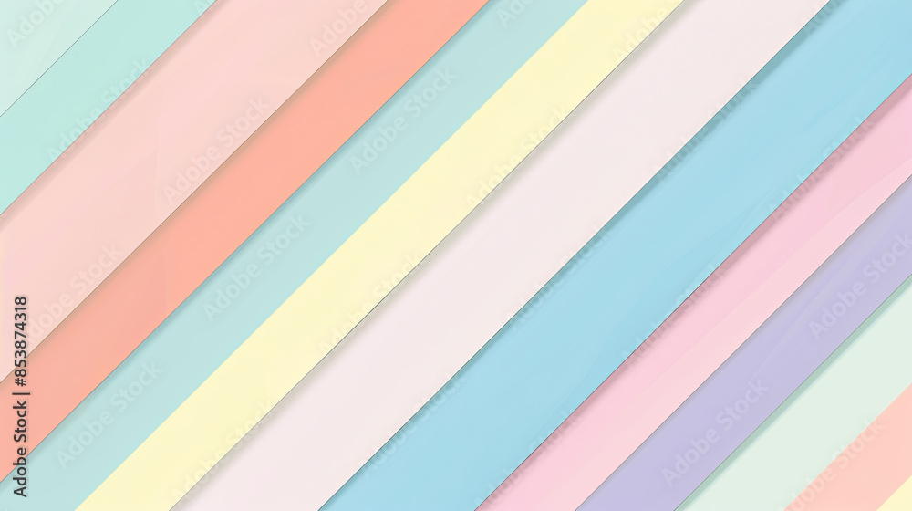 Obraz premium Pastel light colored rainbow graphic background with diagonal stripes