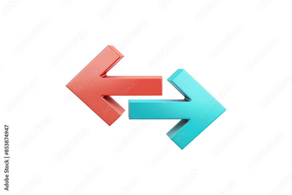 Transferring arrows pointing left and right with transparent background. PNG file. Generative AI Transferring arrows pointing left and right with transparent background. PNG file. Generative AI