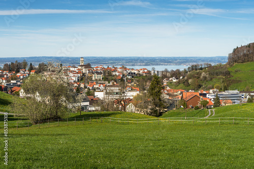 View of the village of Heiden and Lake Constance, Canton of Appenzell Ausserrhoden, Switzerland photo