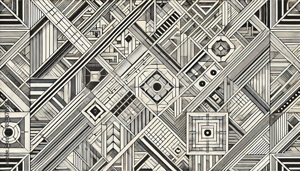 Fototapeta premium Geometric pattern seamless texture in neutral colors
