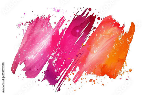 Vibrant Pink and Orange Watercolor Brush Strokes for Poster Design and Print