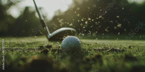 Golf ball. Dynamic stick stroke.