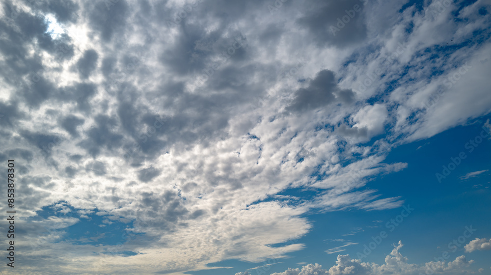 Cloud on blue sky with copy space. Pastel soft fluffy clouds with empty space for banner. Paradise dreamy concept. Real sky background with clouds. Poster with Clouds. Cloud on blue sky with copy space. Pastel soft fluffy clouds with empty space for banner. Paradise dreamy concept. Real sky background with clouds. Poster with Clouds.