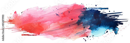 Abstract Colorful Watercolor Brush Strokes Vibrant Red, Blue, and Pink Paint Splash Design