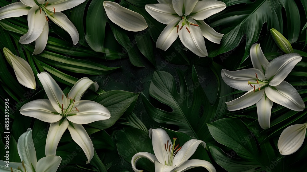 Majestic Floral Arrangement in Green and White Backdrop Majestic Floral Arrangement in Green and White Backdrop