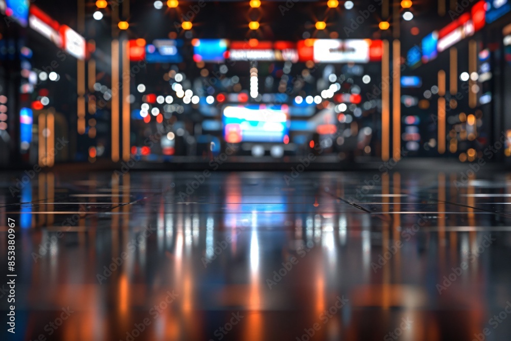 Fototapeta premium Intense lights on television screen