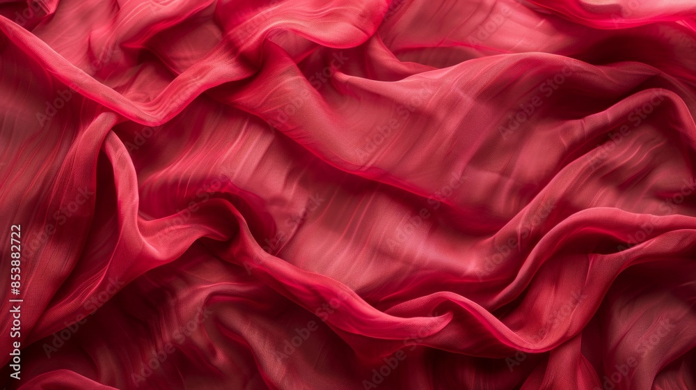 Obraz premium Flowing Red Silk Fabric Generative AI