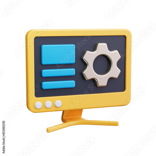 computer 3d render icon