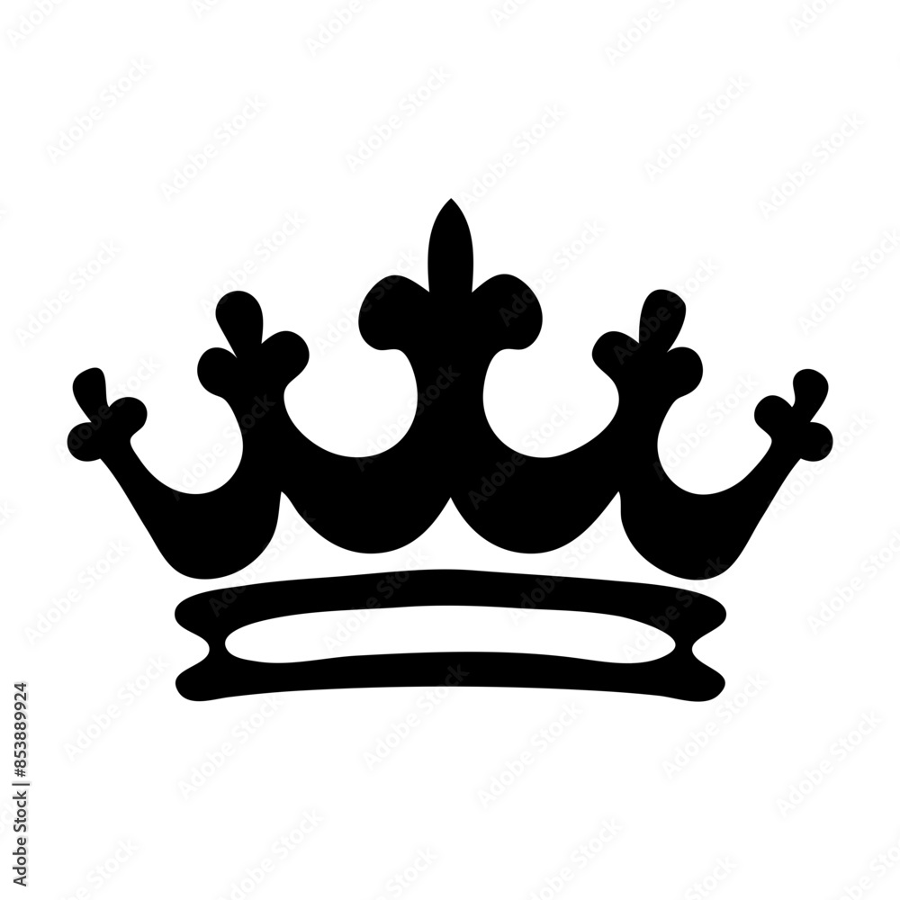 A silhouette of a crown with multiple points on the top A silhouette of a crown with multiple points on the top
