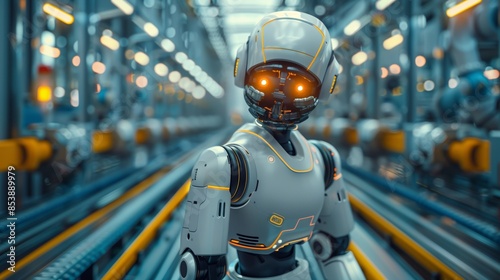 A close-up of the robot of the future