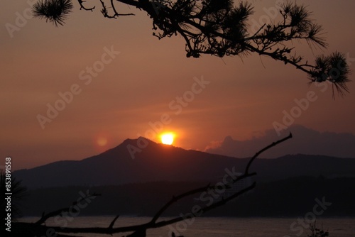 sunset over the mountains