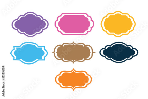 Set of empty comic speech bubbles different colourful shapes. Sound effects in pop art style. Vector illustration